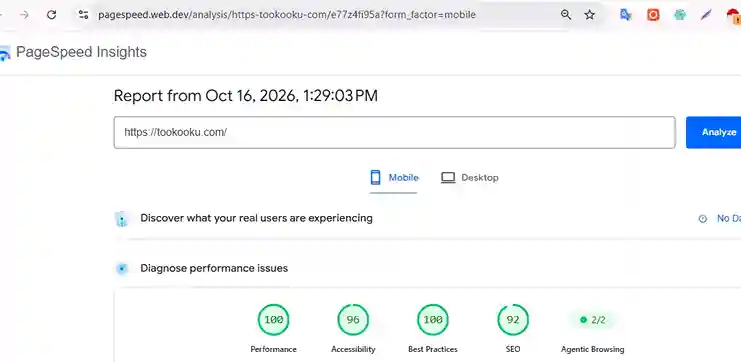 After: performance report for tookooku.com